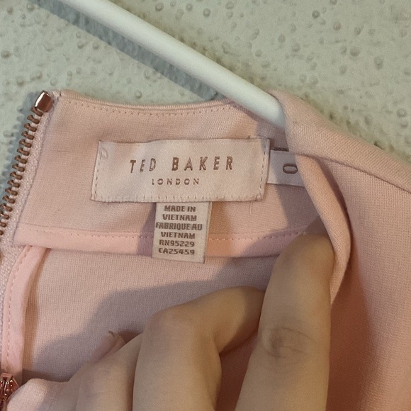 Ted Baker Armalia Pink Floral Jacquard Skater Dress Size 2 - Picture 9 of 15